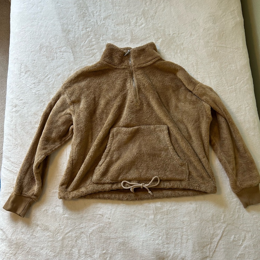 Old Navy Tan Fleece Pullover Jacket
